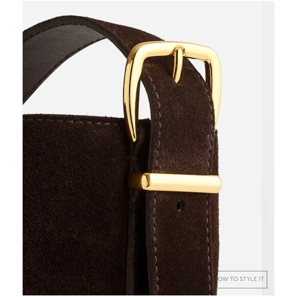 Madewell The Essential Brown Suede Bucket Tote Bag (New) - Picture 3 of 8